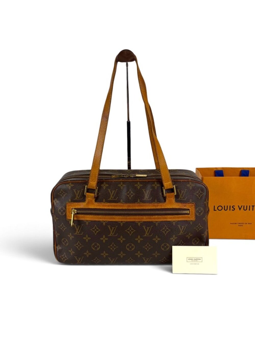 Louis Vuitton Cite GM Tote Monogram Lambskin Brown Shoulder Bag